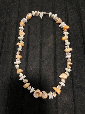 L👀K 3 for $10 Shell Chip Necklace in Cream and Tan - 8-10”